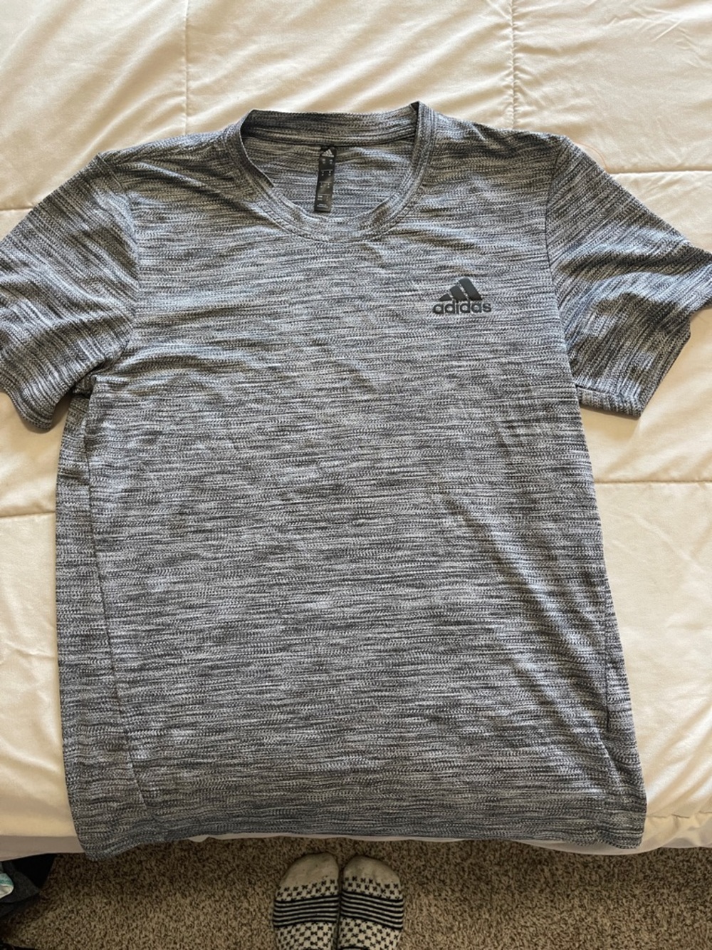 adidas Gray Heather Short Sleeve Performance Tee